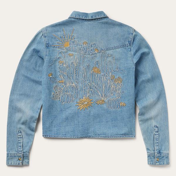 stetson Embroidered Denim Cropped Shirt