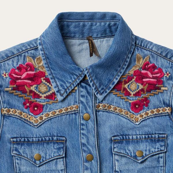 Stetson Embroidered Denim Shirt Dress