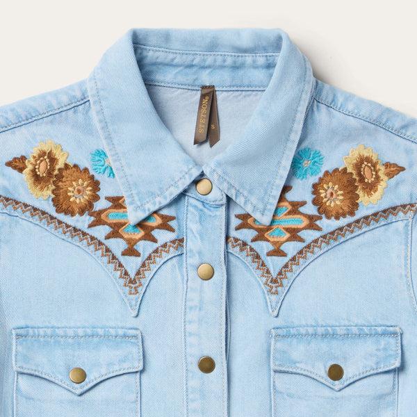 Stetson Embroidered Denim Shirt Dress