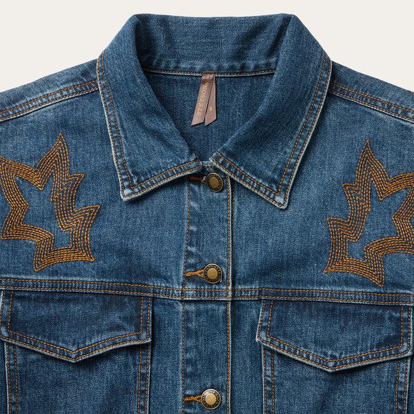 Stetson Embroidered Stretch Denim Shirt Dress