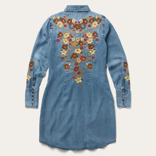 Stetson Embroidered Western Shirt Dress