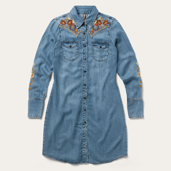 stetson Embroidered Western Shirt Dress