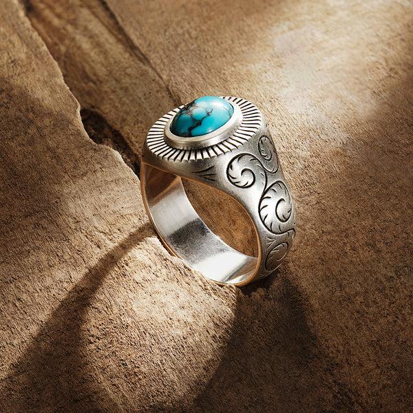 Stetson Filigree Ring With Turquoise