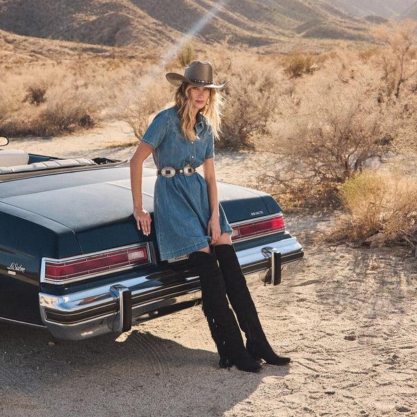 Stetson Glam Over-The-Knee Fringe Boot