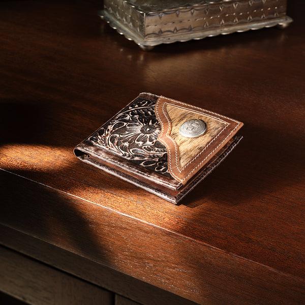 Stetson Hair-On-Hide Concho Bi-Fold Wallet