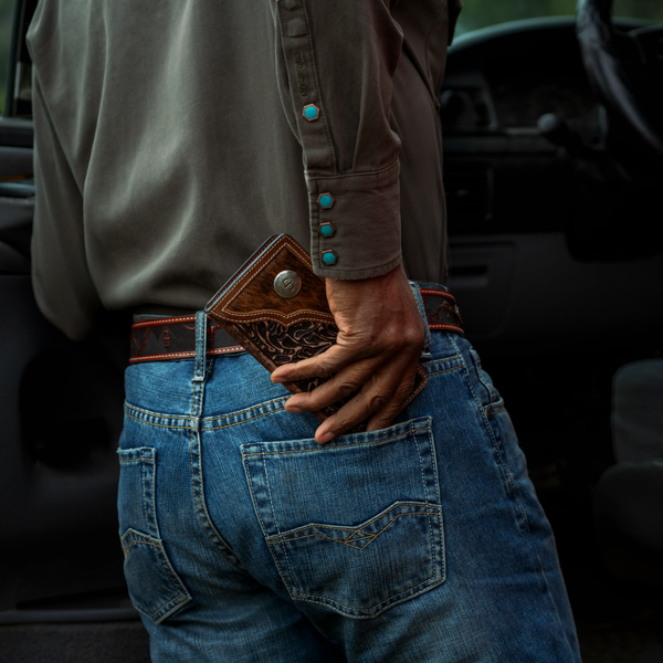 Stetson Hair-On-Hide Concho Checkbook