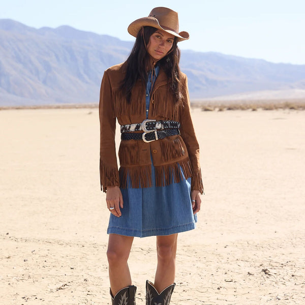 Stetson Hair-On-Hide Laced Belt