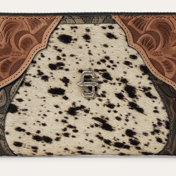 Stetson Hair-On-Hide Tooled Zip Wallet