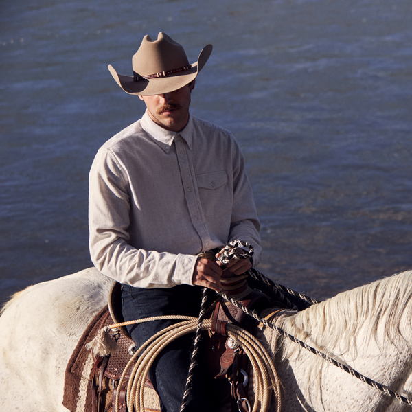 Stetson Heathered Flannel Button-Down Shirt
