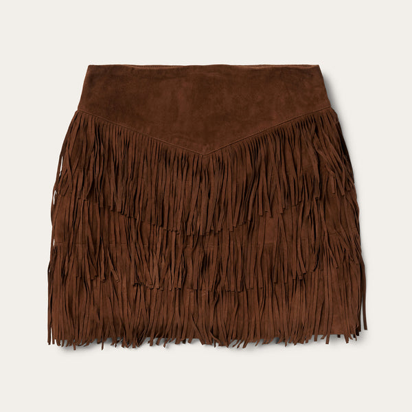 stetson Lamb Suede Fringe Mini Skirt