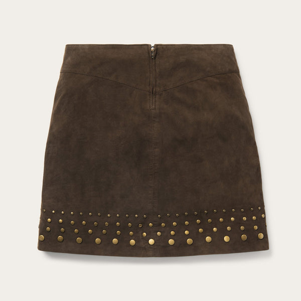 Stetson Lamb Suede Skirt With Nailheads