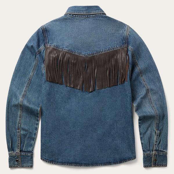 Stetson Leather Fringe Denim Shirt