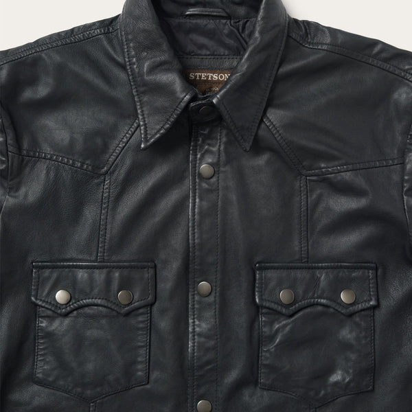 Stetson Leather Western Shirt Jacket