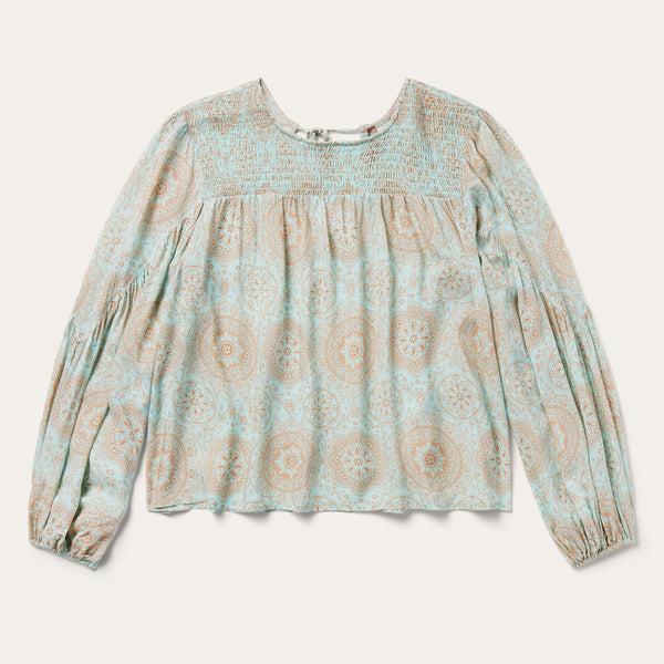 stetson Mandala Print Peasant Blouse