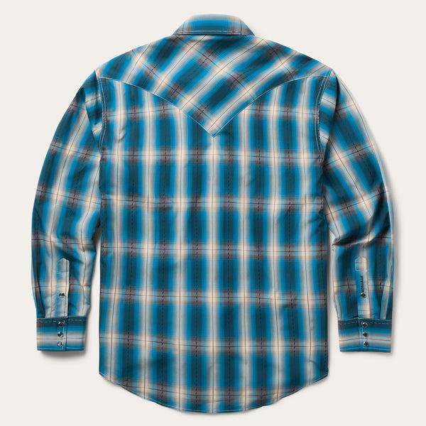 Stetson Marine Ombre Plaid Western Shirt