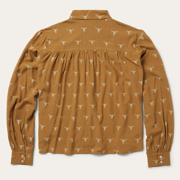 Stetson Mojave Longhorn Print Poet Blouse