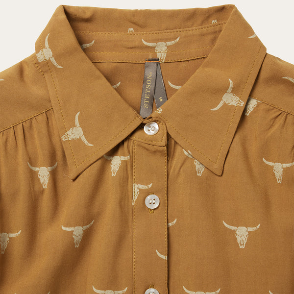 Stetson Mojave Longhorn Print Poet Blouse