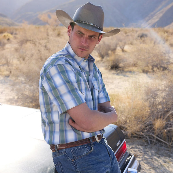 Stetson Moss Plaid Short-Sleeve Western Shirt