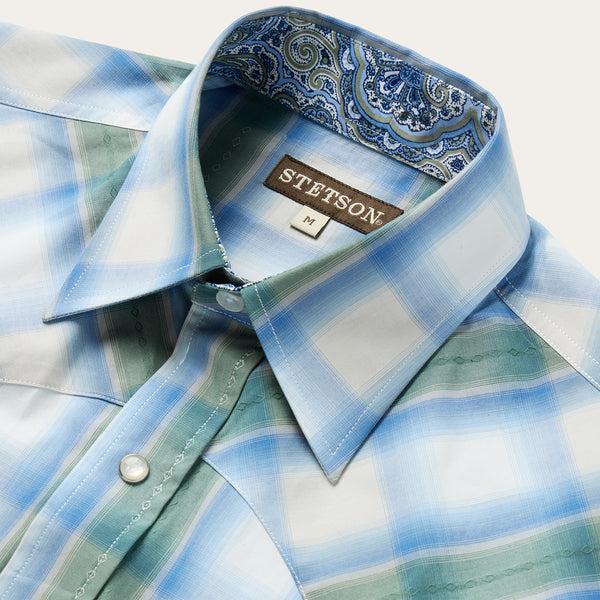 Stetson Moss Plaid Short-Sleeve Western Shirt