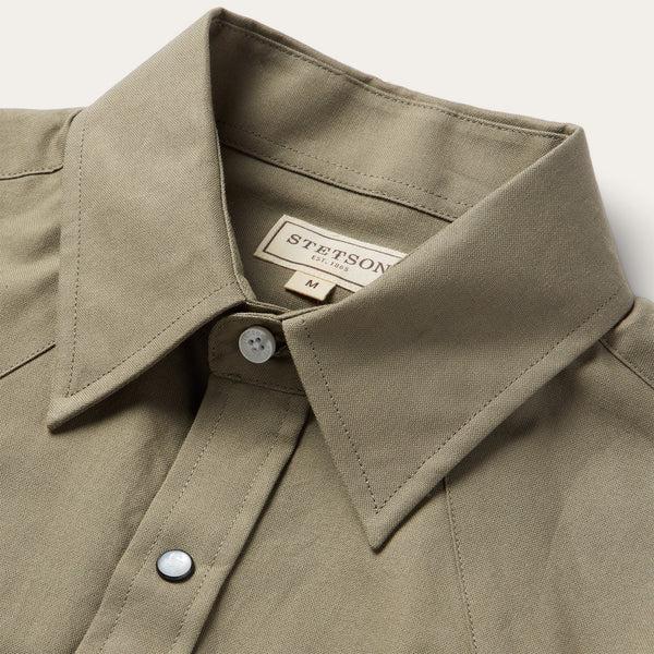 Stetson Olive Oxford Short Sleeve Western Shirt