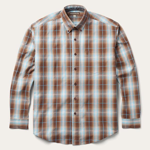 stetson Ombre Plaid Western Shirt