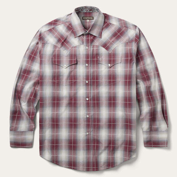 stetson Ombre Plaid Western Shirt