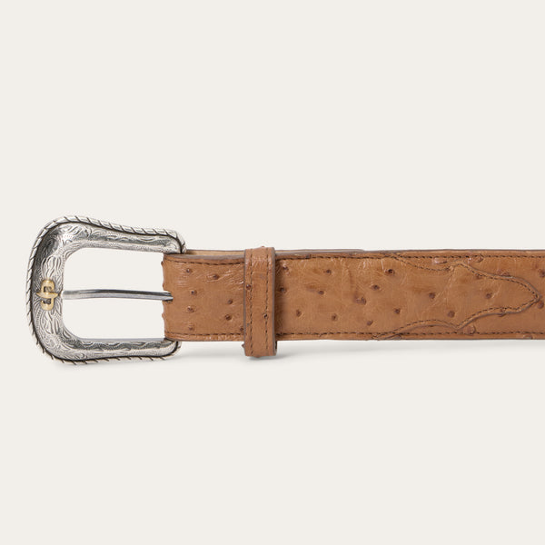 Stetson Ostrich Western Tab Belt