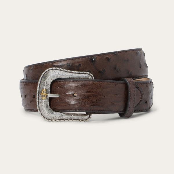 stetson Ostrich Western Tab Belt
