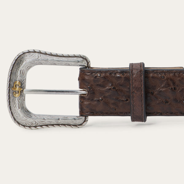 Stetson Ostrich Western Tab Belt