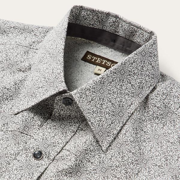 Stetson Pewter Filigree Short-Sleeve Western Shirt