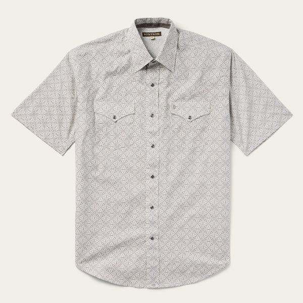 stetson Pewter Filigree Short-Sleeve Western Shirt