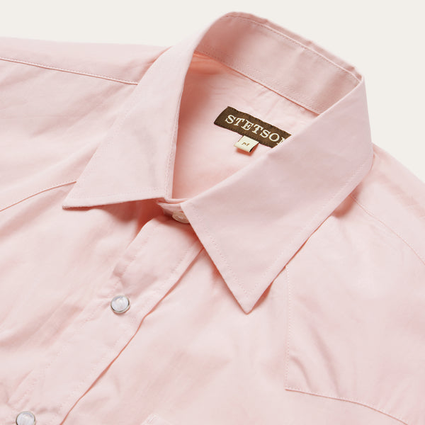 Stetson Pink End-On-End Western Shirt