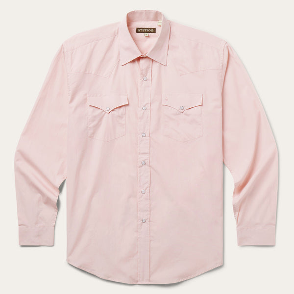 stetson Pink End-On-End Western Shirt