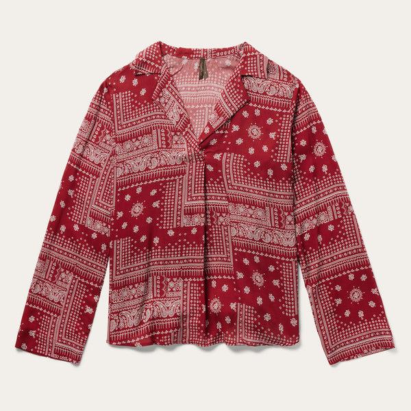 stetson Red Bandana Patchwork Blouse