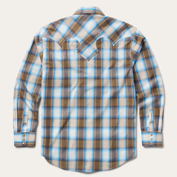 Stetson Sandalwood Ombre Plaid Western Shirt