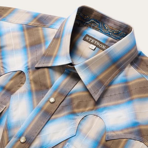 Stetson Sandalwood Ombre Plaid Western Shirt