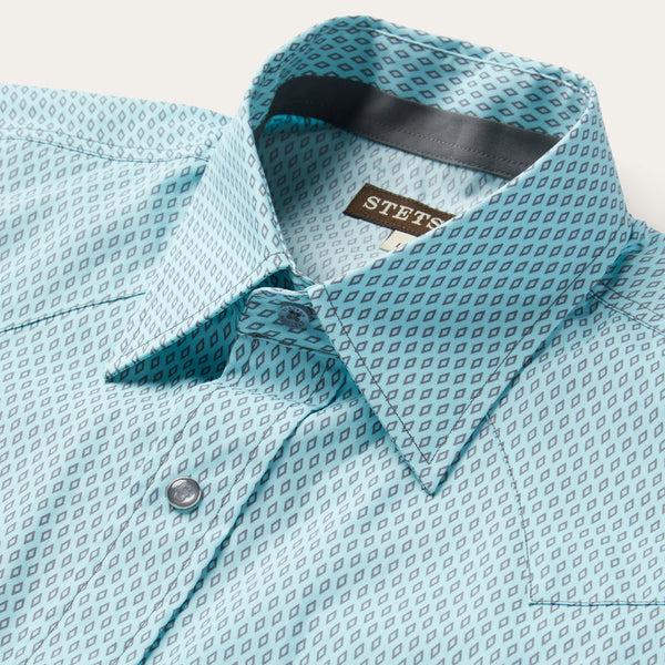 Stetson Silver Diamond Neat Print Western Shirt