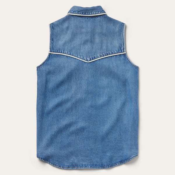Stetson Sleeveless Denim Western Shirt