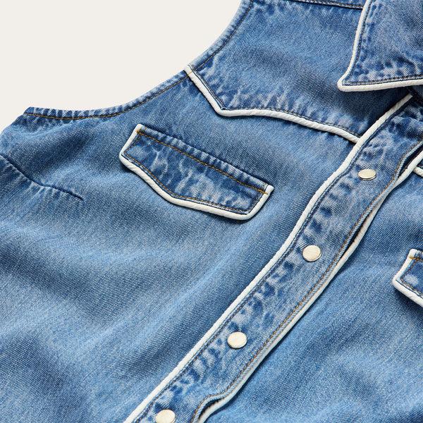 Stetson Sleeveless Denim Western Shirt