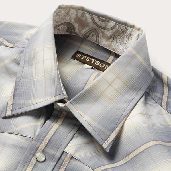Stetson Smoke Diamonds Plaid Western Shirt