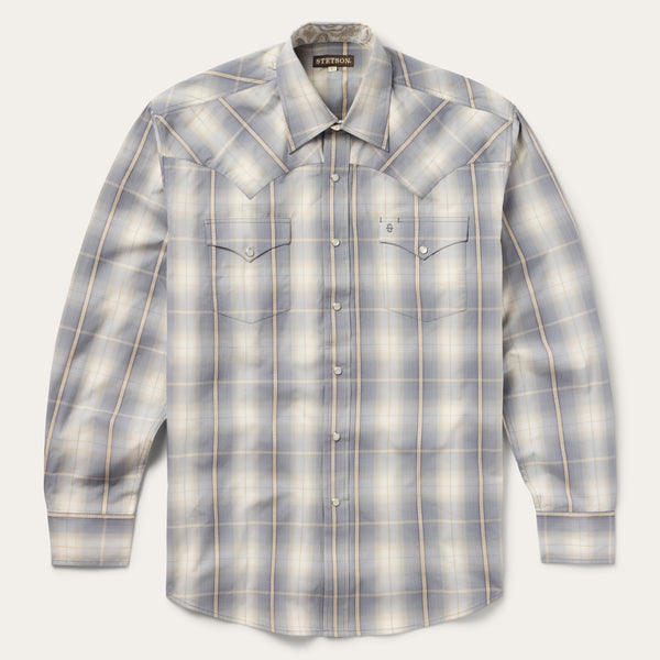 stetson Smoke Diamonds Plaid Western Shirt