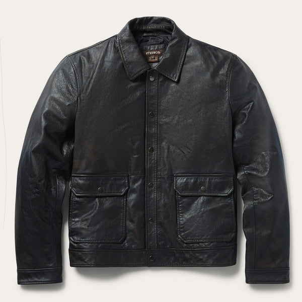 stetson Snap Front Leather Jacket