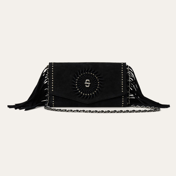 Stetson Spiral Suede Fringed Clutch