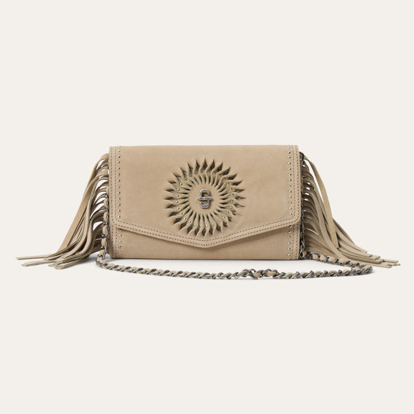 Stetson Spiral Suede Fringed Clutch