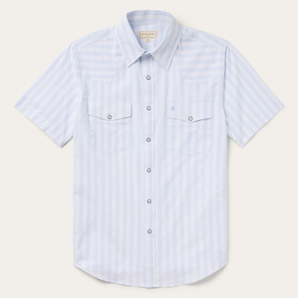 stetson Stripe Oxford Short Sleeve Western Shirt