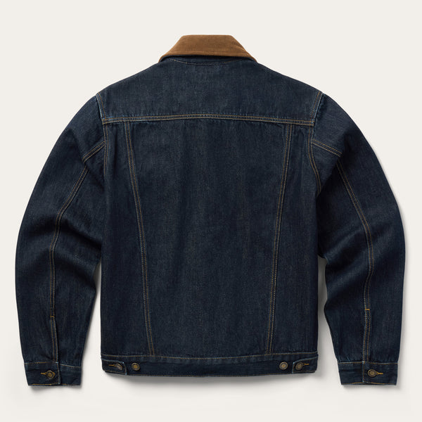 Stetson Suede Collar Raw Denim Jacket