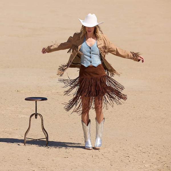 Stetson Suede Fringed Skirt