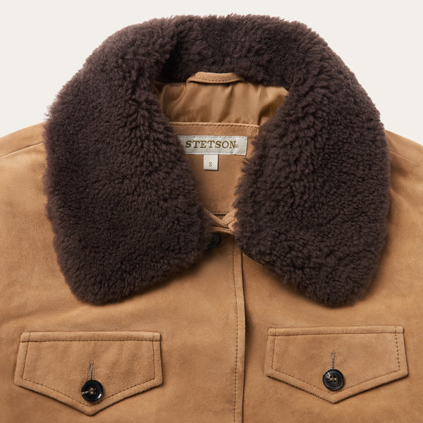 Stetson Suede Shearling Cropped Jacket