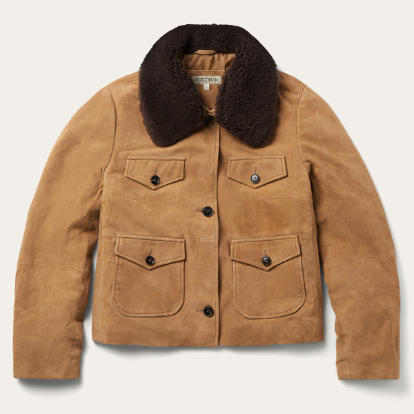 stetson Suede Shearling Cropped Jacket