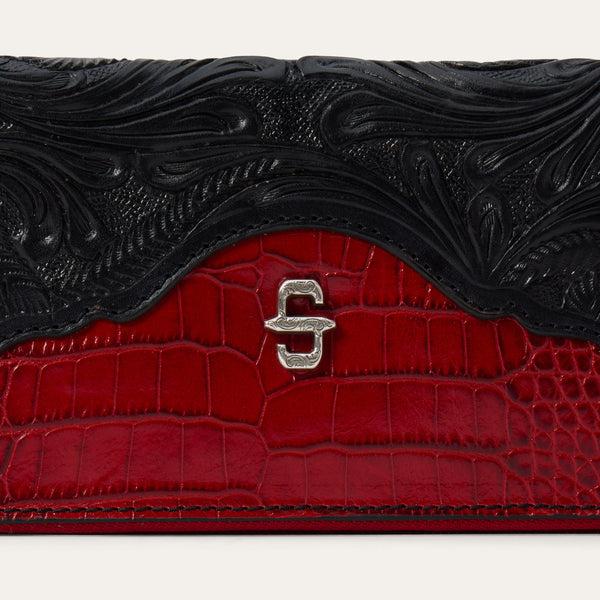 Stetson Tooled Croco Embossed Zip Wallet
